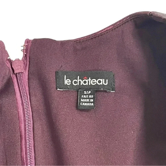 Le Chateau Ruched Purple Plum  Sleeveless Mini Dress Size Small - Picture 9 of 11